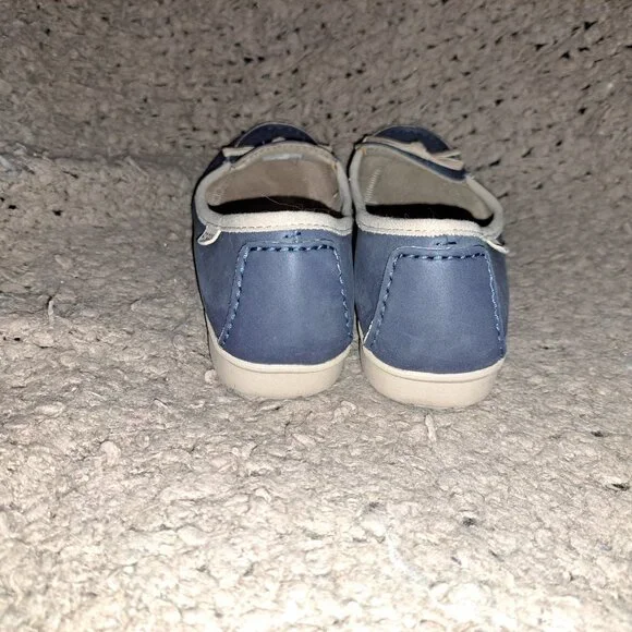 CROCS-#16209-Closed Toe Loafers With Bow-Blue/Tan-Sz 9-Near Mint - Picture 6 of 8